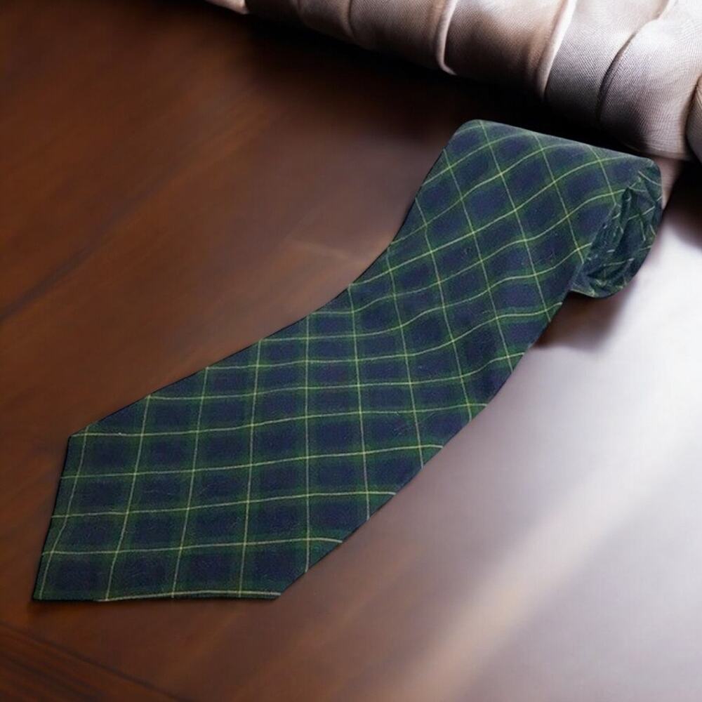 American Eagle Vintage Men's Plaid 100% Cotton Classic Necktie Preppy 1990s
